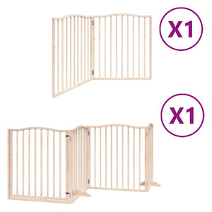 vidaXL Dog Gate with Door Foldable 6 Panels 480 cm Poplar Wood