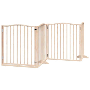 vidaXL Dog Gate with Door Foldable 6 Panels 480 cm Poplar Wood