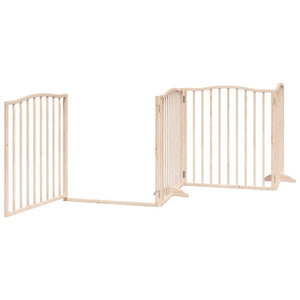 vidaXL Dog Gate with Door Foldable 6 Panels 480 cm Poplar Wood