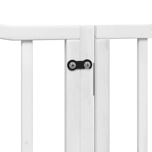 vidaXL Dog Gate with Door Foldable 6 Panels White 480 cm Poplar Wood