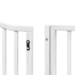 vidaXL Dog Gate with Door Foldable 6 Panels White 480 cm Poplar Wood