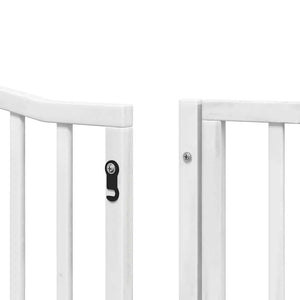 vidaXL Dog Gate with Door Foldable 12 Panels White 960 cm Poplar Wood