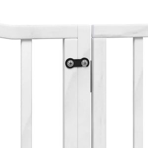 vidaXL Dog Gate with Door Foldable 10 Panels White 800 cm Poplar Wood