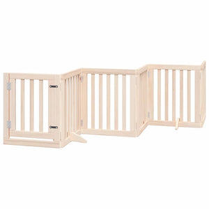 vidaXL Dog Gate with Door Foldable 15 Panels 750 cm Poplar Wood