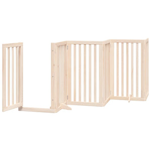 vidaXL Dog Gate with Door Foldable 15 Panels 750 cm Poplar Wood