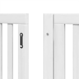 vidaXL Dog Gate with Door Foldable 9 Panels White 450 cm Poplar Wood