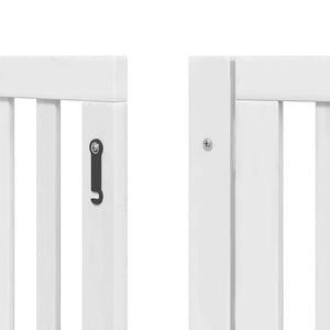 vidaXL Dog Gate with Door Foldable 12 Panels White 600 cm Poplar Wood