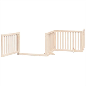 vidaXL Dog Gate with Door Foldable 6 Panels 480 cm Poplar Wood