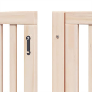 vidaXL Dog Gate with Door Foldable 8 Panels 640 cm Poplar Wood