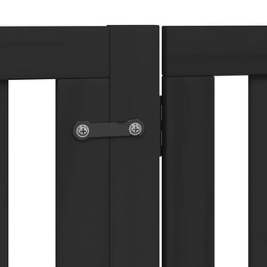 vidaXL Dog Gate with Door Foldable 6 Panels Black 480 cm Poplar Wood