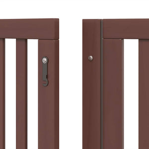 vidaXL Dog Gate with Door Foldable 6 Panels Brown 480 cm Poplar Wood