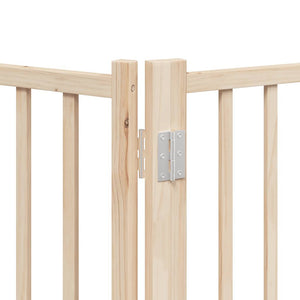 vidaXL Dog Gate with Door Foldable 12 Panels 600 cm Poplar Wood