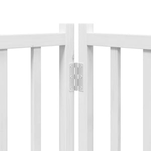 vidaXL Dog Gate with Door Foldable 9 Panels White 450 cm Poplar Wood