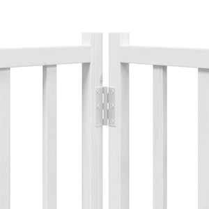 vidaXL Dog Gate with Door Foldable 15 Panels White 750 cm Poplar Wood