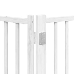 vidaXL Dog Gate with Door Foldable 15 Panels White 750 cm Poplar Wood