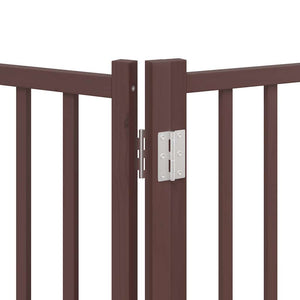 vidaXL Dog Gate with Door Foldable 12 Panels Brown 600 cm Poplar Wood