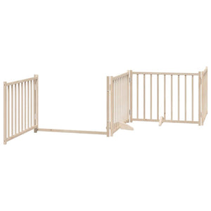 vidaXL Dog Gate with Door Foldable 10 Panels 800 cm Poplar Wood