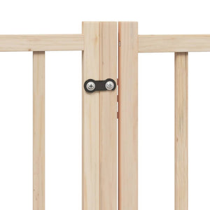 vidaXL Dog Gate with Door Foldable 10 Panels 800 cm Poplar Wood