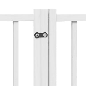 vidaXL Dog Gate with Door Foldable 8 Panels White 640 cm Poplar Wood