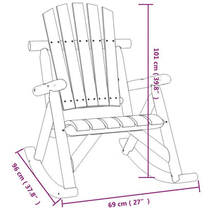 vidaXL Garden Rocking Chair 69x96x101 cm Solid Wood Spruce