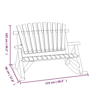 vidaXL 2-Seater Garden Rocking Bench 123x96x102 cm Solid Wood Spruce