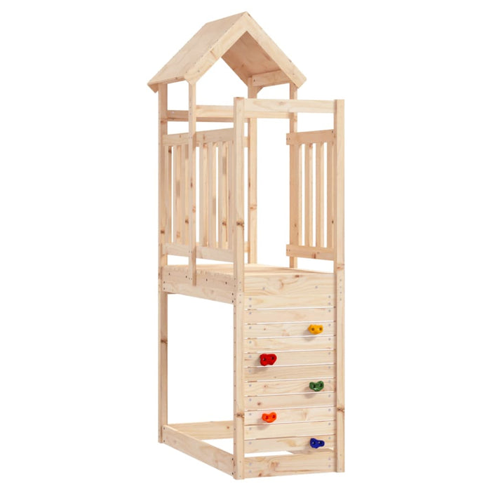 vidaXL Play Tower with Rockwall 53x110.5x214 cm Solid Wood Pine