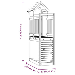 vidaXL Play Tower with Rockwall 53x110.5x214 cm Solid Wood Pine