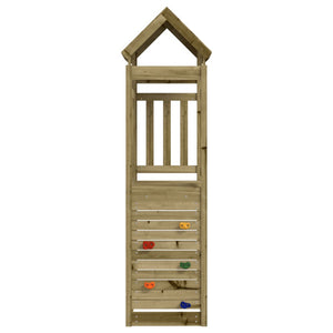 vidaXL Play Tower with Rockwall 53x110.5x214 cm Impregnated Wood Pine