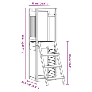 vidaXL Outdoor Playset 53x46.5x169 cm Solid Wood Pine