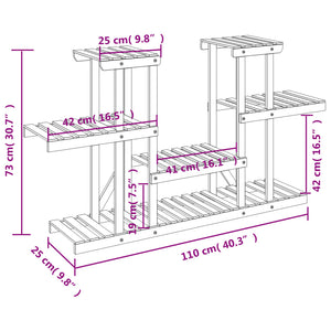 vidaXL Flower Stand 110x25x73 cm Solid Wood Fir