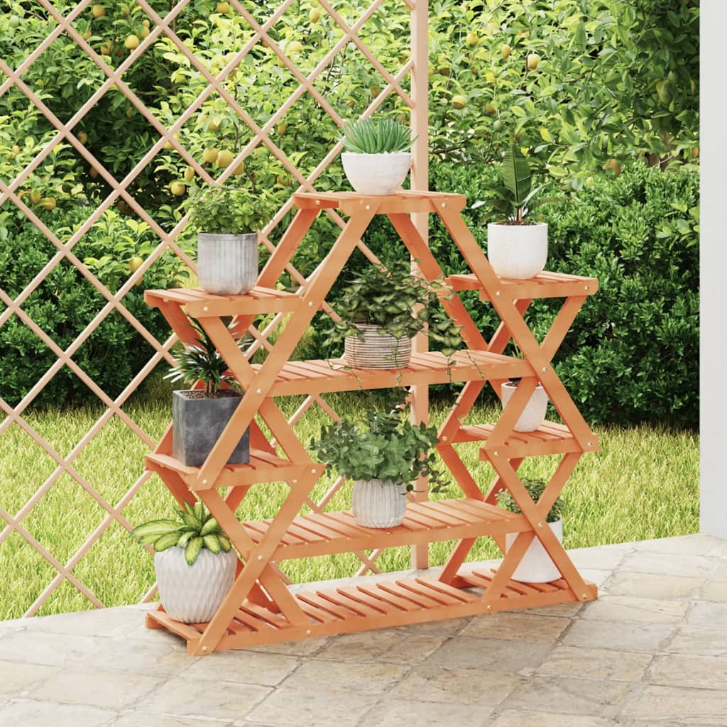 vidaXL Flower Stand 110x25x105 cm Solid Wood Fir