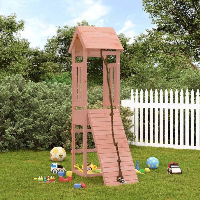 vidaXL Playhouse with Climbing Wall Solid Wood Douglas