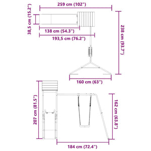 vidaXL Outdoor Playset Solid Wood Douglas