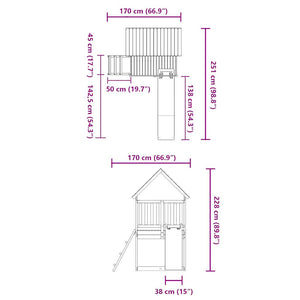 vidaXL Outdoor Playset Solid Wood Douglas