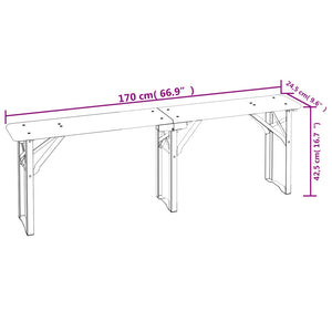 vidaXL 3 Piece Folding Beer Table Set Solid Wood Fir