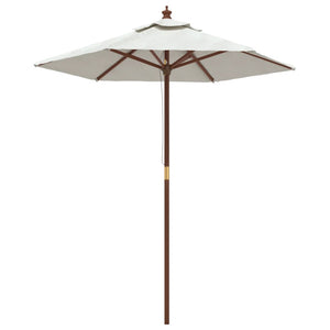 vidaXL Garden Parasol with Wooden Pole Sand 196x231 cm