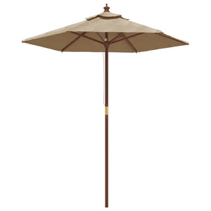 vidaXL Garden Parasol with Wooden Pole Taupe 196x231 cm