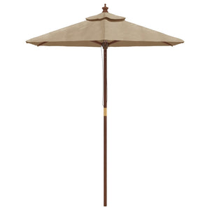 vidaXL Garden Parasol with Wooden Pole Taupe 196x231 cm