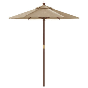 vidaXL Garden Parasol with Wooden Pole Taupe 196x231 cm