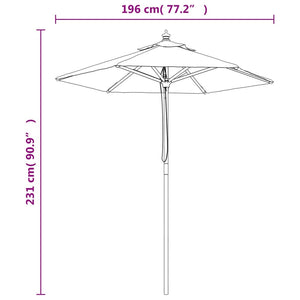 vidaXL Garden Parasol with Wooden Pole Taupe 196x231 cm