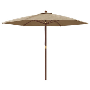 vidaXL Garden Parasol with Wooden Pole Taupe 299x240 cm