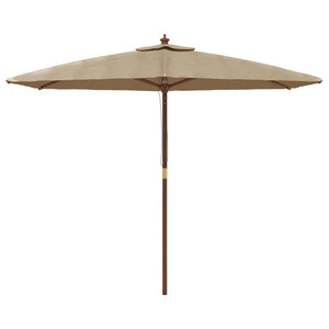 vidaXL Garden Parasol with Wooden Pole Taupe 299x240 cm