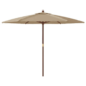 vidaXL Garden Parasol with Wooden Pole Taupe 299x240 cm