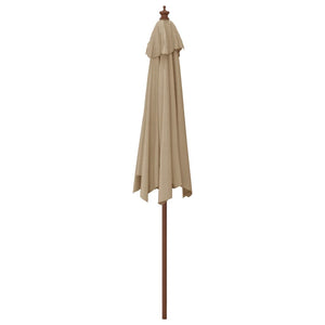 vidaXL Garden Parasol with Wooden Pole Taupe 299x240 cm