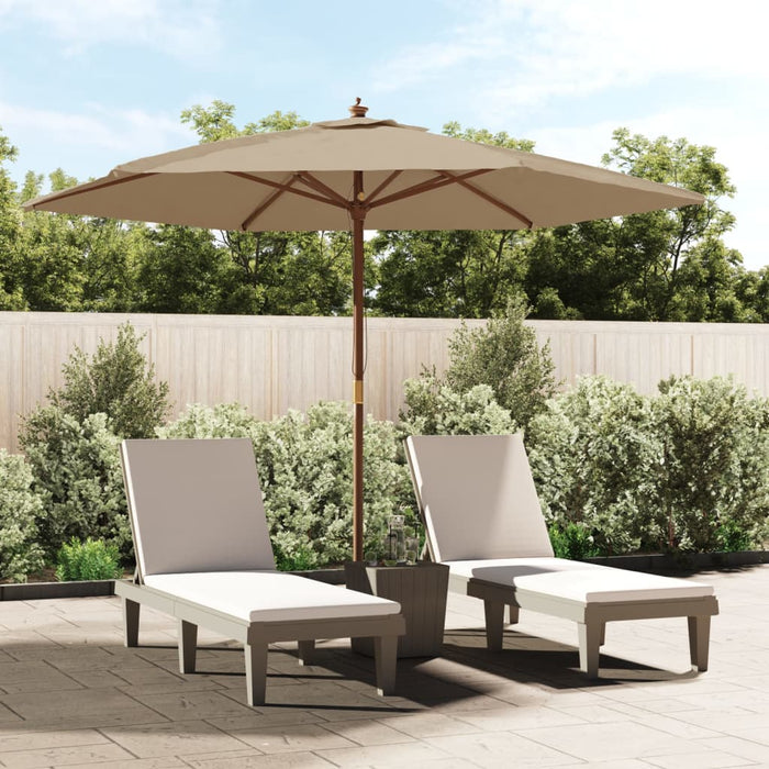 vidaXL Garden Parasol with Wooden Pole Taupe 299x240 cm