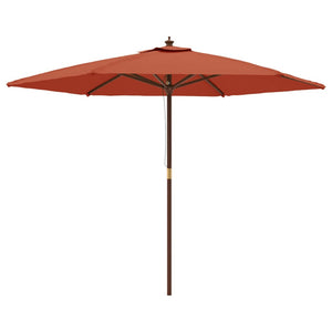 vidaXL Garden Parasol with Wooden Pole Terracotta 299x240 cm