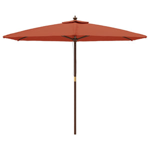 vidaXL Garden Parasol with Wooden Pole Terracotta 299x240 cm