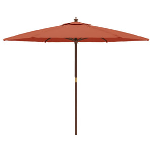 vidaXL Garden Parasol with Wooden Pole Terracotta 299x240 cm