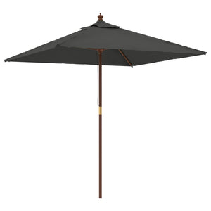 vidaXL Garden Parasol with Wooden Pole Anthracite 198x198x231 cm