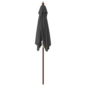 vidaXL Garden Parasol with Wooden Pole Anthracite 198x198x231 cm